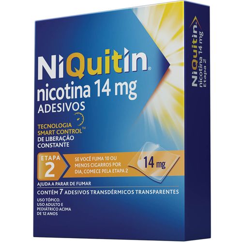 Niquitin 14mg com 7 Adesivos Transdérmicos Transparentes