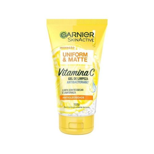Garnier Skinactive Gel Limpeza Facial Uniform e Matte Vitamina C 150g