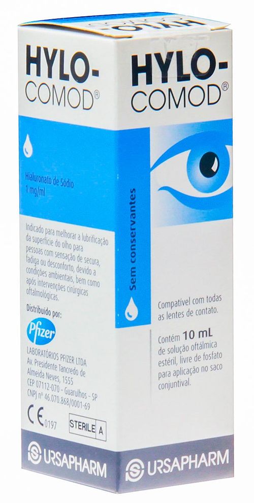 Hylo-Comod 1mg/ml Solução de Uso Oftálmico Frasco Gotejador 10ml