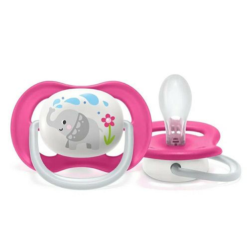 Chupeta Avent Philips Ultra Air Animais 6 à 18 Meses Rosa Scf081/12 Elefante com 1 Unidade