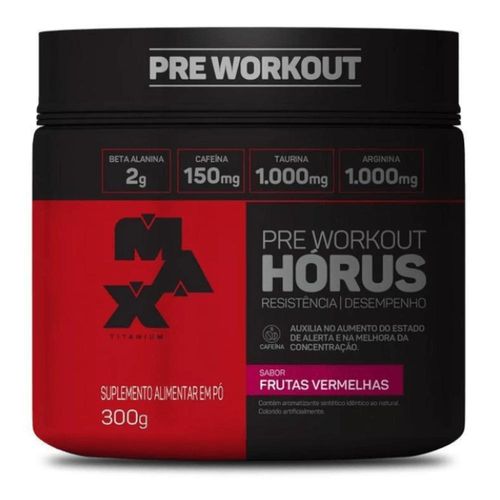 Pré-Treino Horus Sabor Frutas Vermelhas Max Titanium 300g