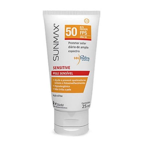 Sunmax Loção Sensitive Pele Sensível FPS 50 Pocket 25ml