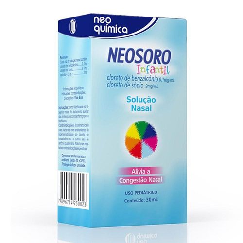 Neosoro Infantil 9mg/ml + 0,1mg/ml Solução Nasal Frasco 30ml