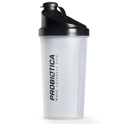 Coqueteleira Probiótica Incolor com Tampa Preta Capacidade 700ml