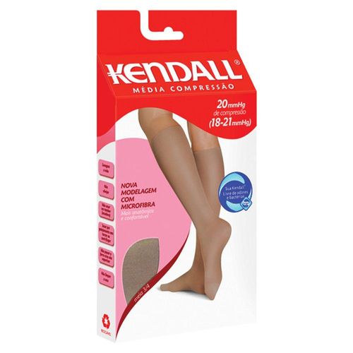 Meia-Calça Feminina de Média Compressão 3/4 Cor Mel com Ponteira Tamanho P Kendall com 1 Unidade