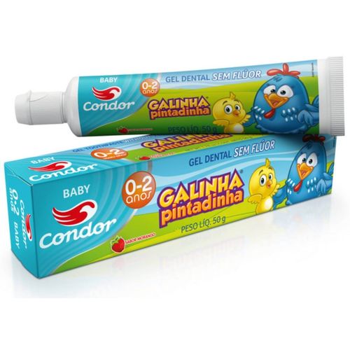 Gel Dental Condor Baby Galinha Pintadinha Sem Flúor 0-2 Anos com 50g
