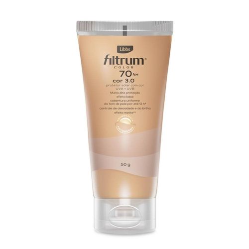 Protetor Solar Facial Libbs Filtrum Color FPS 70 Cor 3.0 50g