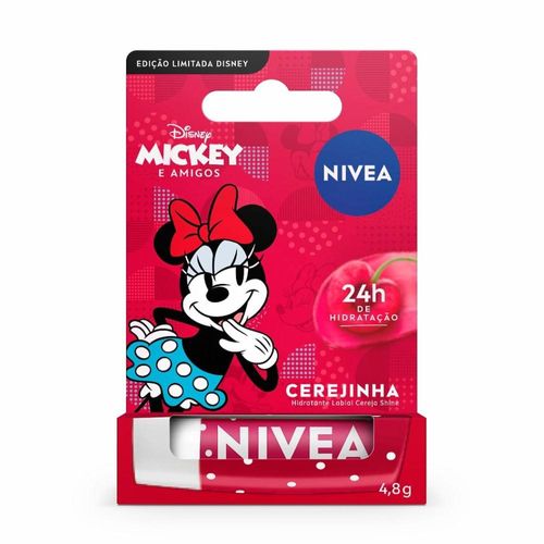 Hidratante Labial Nivea Cereja Shine Edição Limitada Minnie Disney Mickey e Amigos 4,8g