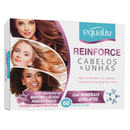 Reinforce Cabelos & Unhas Equaliv com 60 Cápsulas Gel