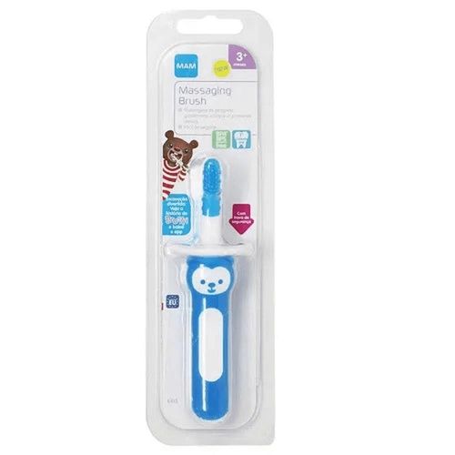 Escova Dental Massaging Brush 3 Meses+ Azul MAM com 1 Unidade