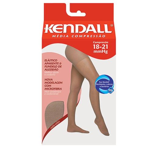 Meia-Calça Feminina de Média Compressão Cor Mel com Ponteira Tamanho M Kendall com 1 Unidade
