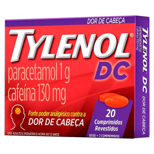 Tylenol Dc 500mg + 65mg com 20 Comprimidos Revestidos