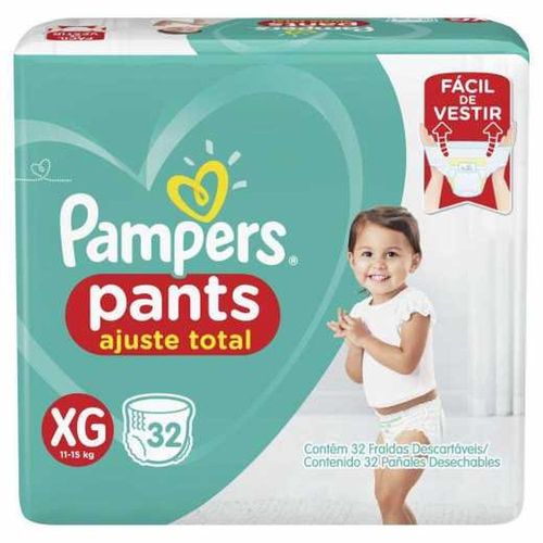 Fralda Pampers Pants Mega Ajuste Total XG com 32 Unidades