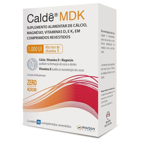 Suplemento Alimentar Caldê MDK 1.000UI com 30 Comprimidos Revestidos