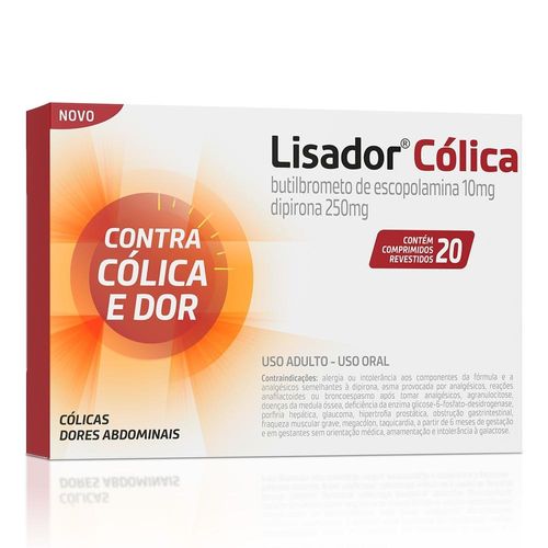 Lisador Cólica 10mg + 250mg com 20 Comprimidos