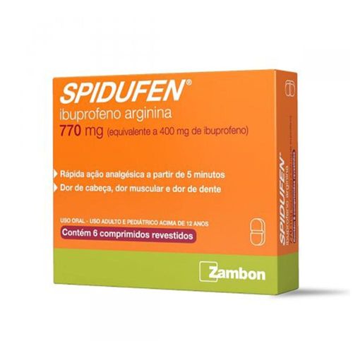 Spidufen 770mg com 6 Comprimidos Revestidos