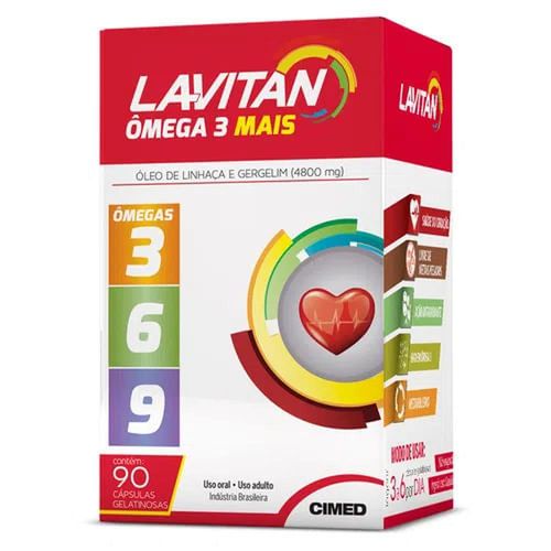 Ômega 3 Mais Lavitan 90 Cápsulas Gelatinosas