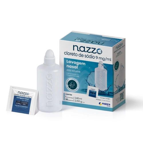 Nazzo 9mg/ml Alto Volume com 1 Frasco 240ml Pó para Solução de Uso Nasal + 30 Sachês