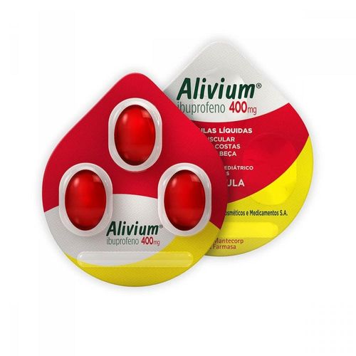 Alivium Ibuprofeno 400mg com 3 Cápsulas