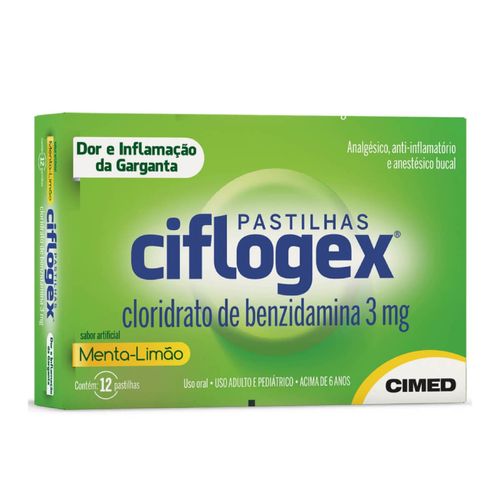 Ciflogex 3mg Sabor Menta-Limão com 12 Pastilhas