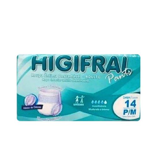 Fralda Geriátrica Descartável HigiFral Pants P/M com 14 Unidades