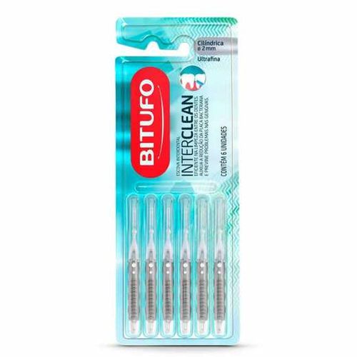 Escova Interdental Bitufo Interclean Ultrafina Cilíndrica 2,0mm com 6 Unidades