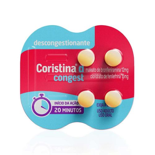 Coristina D Congest 12mg + 15mg 4 Comprimidos Revestidos de Liberação Prolongada
