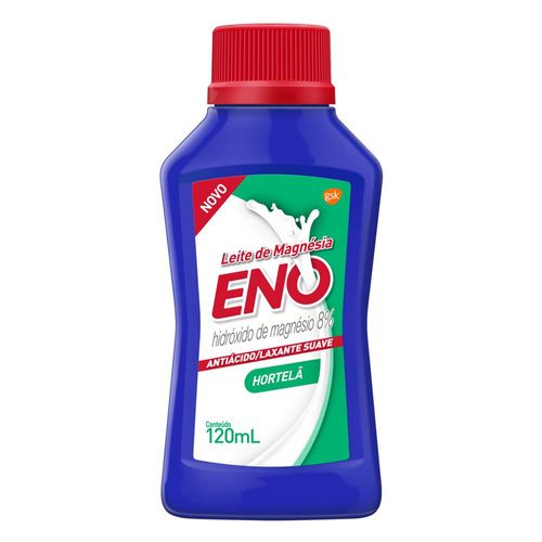 Leite de Magnésia Eno Suspensão de Uso Oral Sabor Hortelã Frasco 120ml