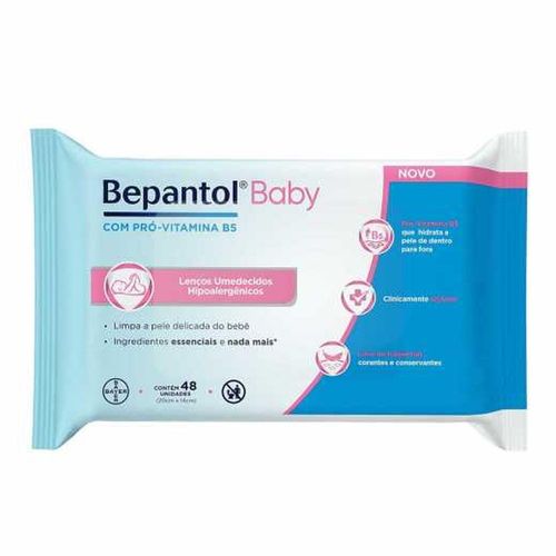 Lenços Umedecidos Bepantol Baby com 48 Unidades