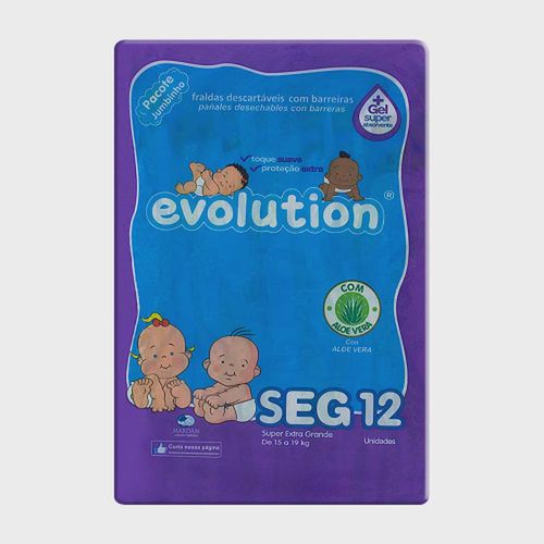 Fraldas Dry Evolution Tamanho Super Extra Grande Jumbinho com 12 Unidades