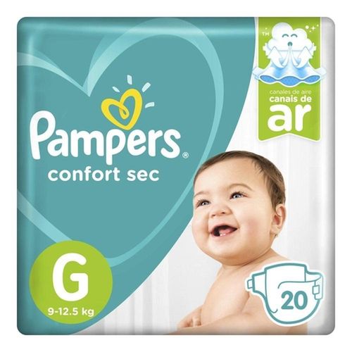 Fralda Descartável Infantil Pampers Confort Sec G Pacote 20 Unidades