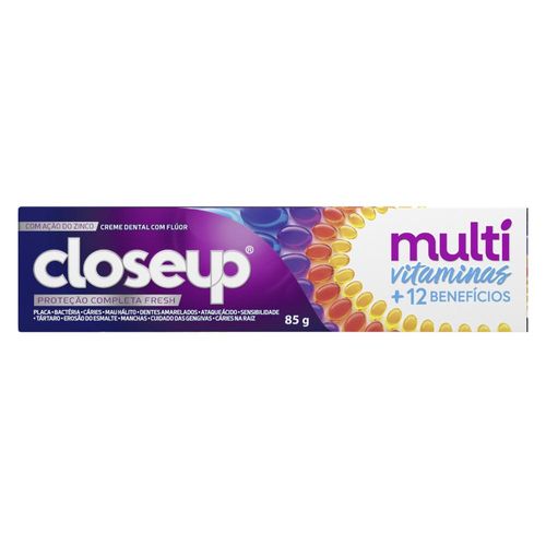Creme Dental Fresh Closeup Multivitaminas + 12 Benefícios 85g