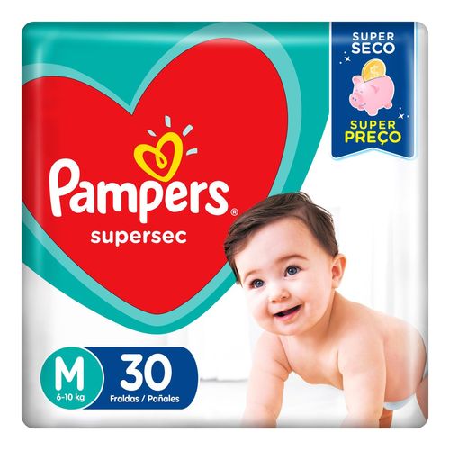 Fralda Pampers Supersec Pacotão M com 30 Unidades