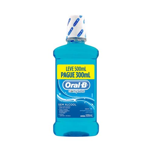 Enxaguante Antisséptico Bucal Oral-B Complete 4 em 1 Menta Pague 300ml e Leve 500ml