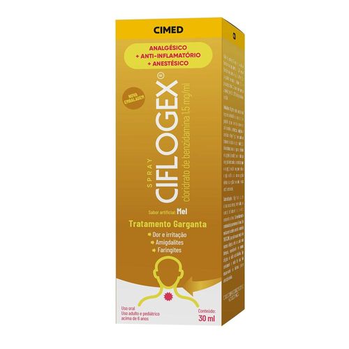Ciflogex 1,5mg/ml Colutório Sabor Mel Frasco Spray 30ml