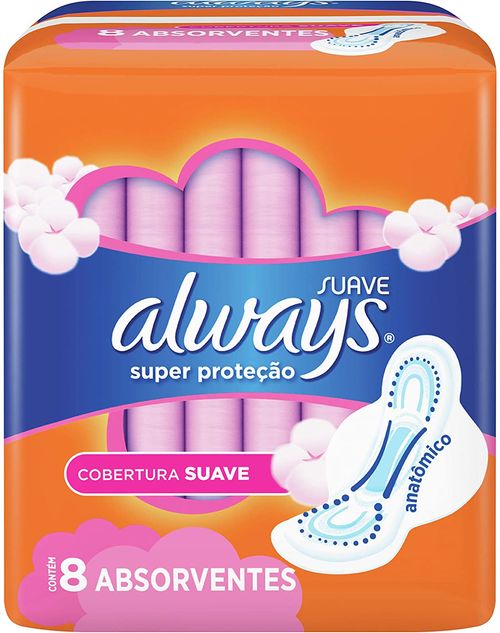 Always Absorvente Super Proteção Suave Com Abas 8 Unidades