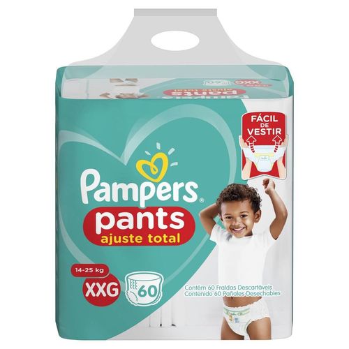 Fraldas Descartáveis Pampers Pants Ajuste Total Tamanho XXG com 60 Unidades