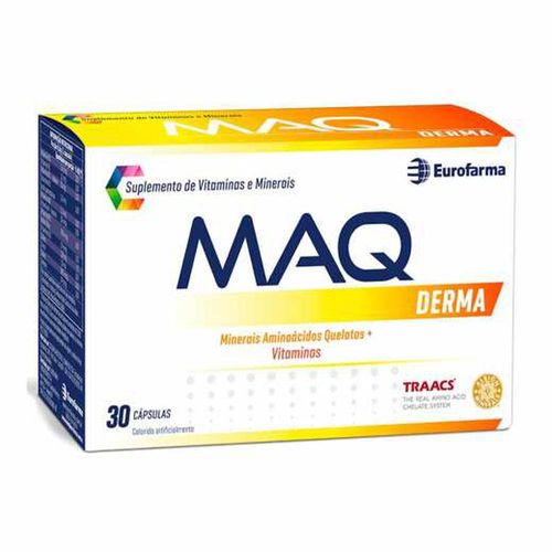 Suplemento Vitamínico Mineral MAQ Derma com 30 Cápsulas