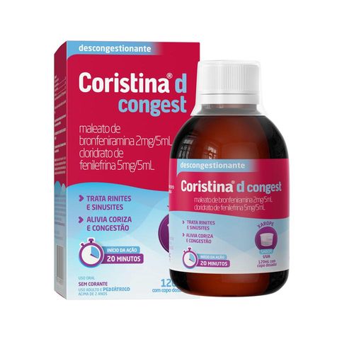 Coristina D Congest 0,4mg/ml + 1mg/ml com Copo Medidor Xarope 120ml
