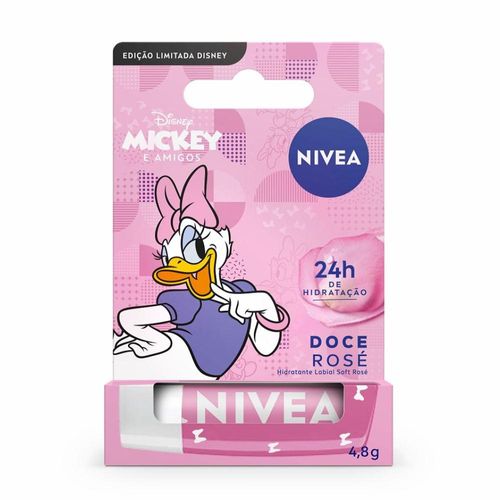 Hidratante Labial Nivea Soft Doce Rosé Edição Limitada Margarida Disney Mickey e Amigos 4,8g