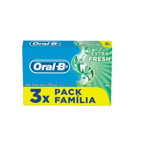 Creme Dental Extrafresh Oral-B com 3 Unidades com 70g