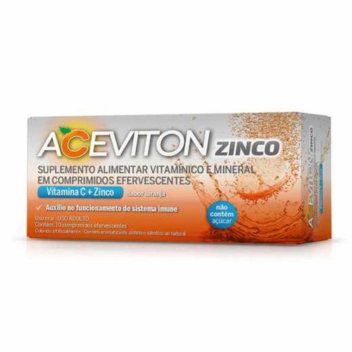 Aceviton Zinco Sabor Laranja com 10 Comprimidos Efervescentes