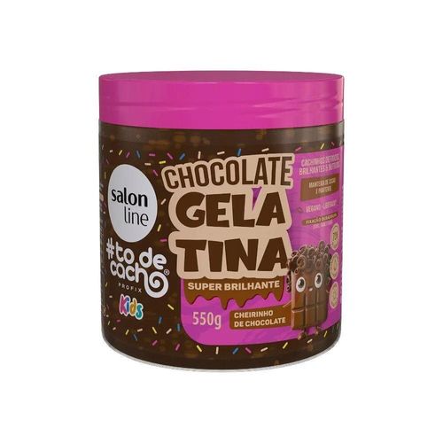 Gelatina Chocolate #Tôdecacho Kids Super Brilhante 550g
