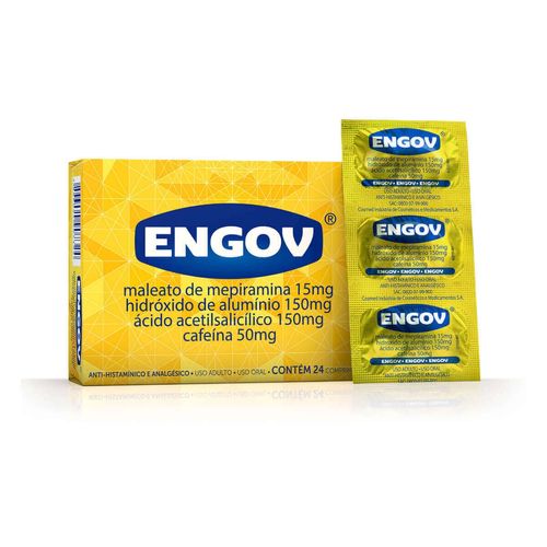 Engov 15mg + 150mg + 150mg + 50mg com 4 Blísteres com 6 Comprimidos
