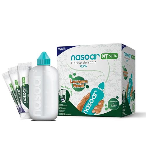 Nasoar Xt 5% com Frasco Granulado para Solução de Uso Nasal com 15 Envelopes com 14,55g