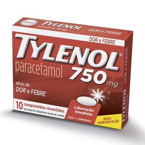 Tylenol 750mg com 10 Comprimidos Revestidos