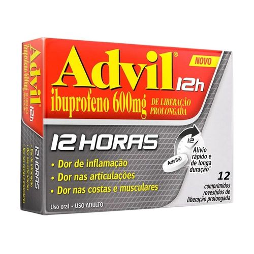 Advil 12H 600mg com 12 Comprimidos Revestidos de Liberação Prolongada