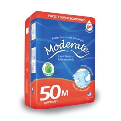 Fralda Geriatrica Moderate Hiper M com 50 Unidades