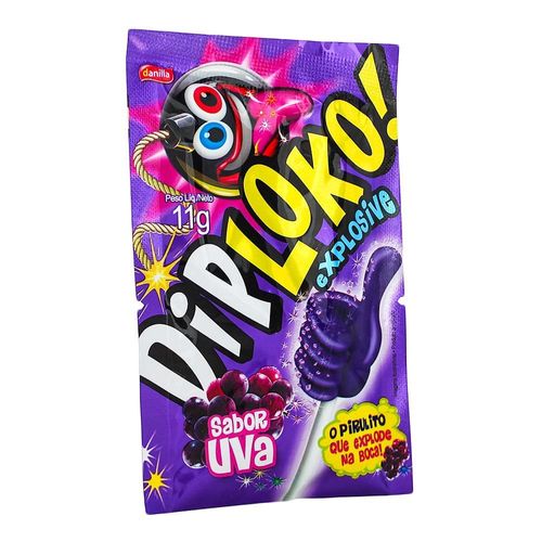 Pirulito Dip Loko Explosivo Sabor Uva 11g