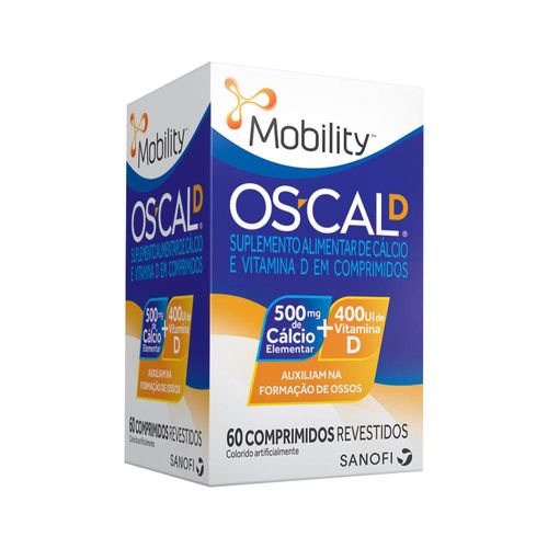 Mobility Os-Cal D 500mg + 400UI com 60 Comprimidos Revestidos